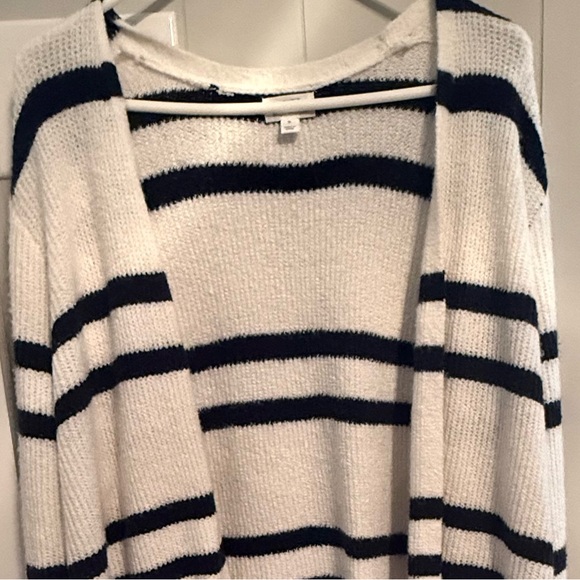 Striped Open-Front Cardigan Sweater - Picture 2 of 2
